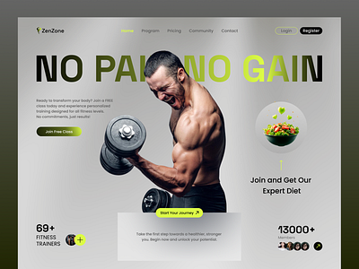 Gym Landing page crossfit design excersise fitness fitness website design gym home page landing page minimalist personal trainer traning ui ux web design website workout workouts