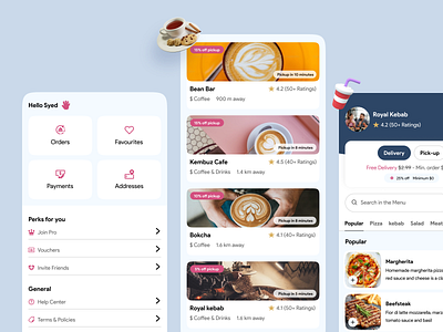 Food Delivery & Dining App Design 5 clean app clean ui creative app design dining app food food app food delivery app food pickup app grocery app grocery pickup app hybrid app minimal ui mobile app mobile application mobile ui modern app design restaurat app ui dsigner uiroll uiux