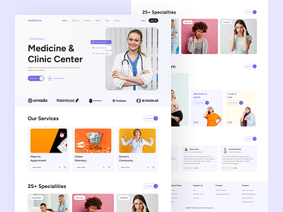 Health Care Landing Page doctor health care health website hospital landing page medical medical care online doctor pharmacy shop ui webdesign website