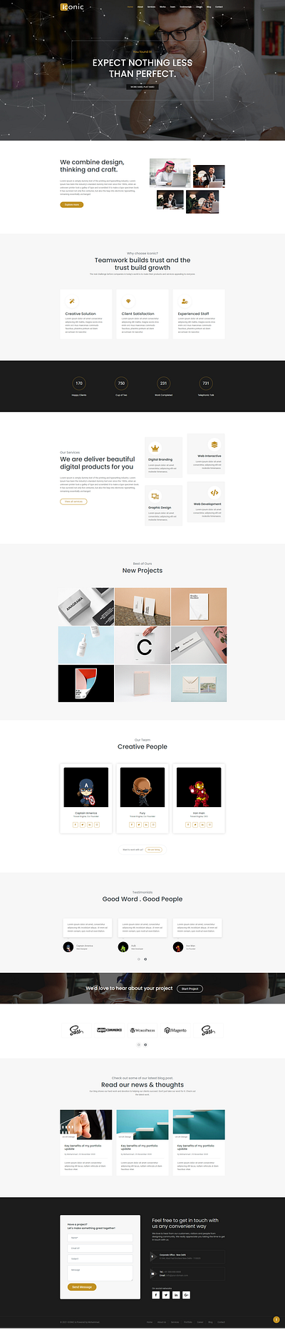 Iconic – Creative Multipurpose Corporate and Portfolio Website branding corporate creative design graphic design illustration portfolio ui ui design ux website