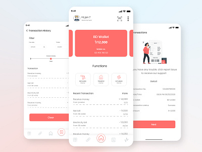 E-Wallet Mobile application Home Page application cashless creative digital digital money digital wallet e wallet financial app financial services minimal mobile app mobile financial services money app nfs ui ui app ui design userinterface wallet