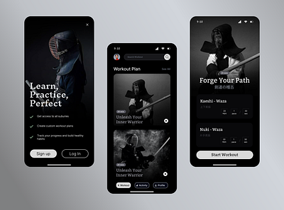 "Introducing my Kendo app design! ⚔️ app design figma kendo martial arts uiux