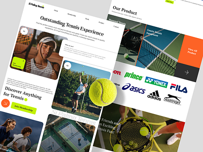 Tennis Rent & Product Landing Page Website - Si Paling Tennis branding design graphic design product tenis website tennis tennis rent tennis website ui uiux uiux design user interface ux web web design website website design