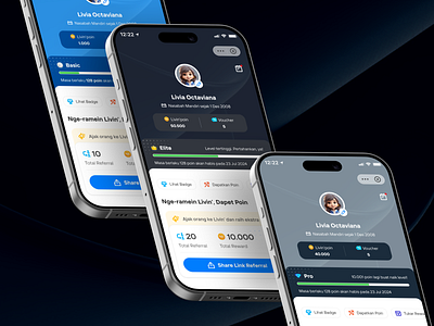 Livin' Loyalty badge bank banking challenge design digital banking figma livin by mandiri livinpoin loyalty membership mobile apps referral superapp ui user experience ux ux design