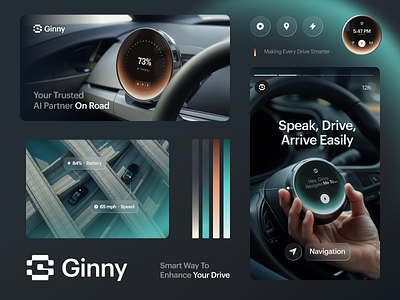 Ginny Automotive IoT Branding brand identity brand sign branding graphic design halo lab identity logo logo design logotype marketing packaging