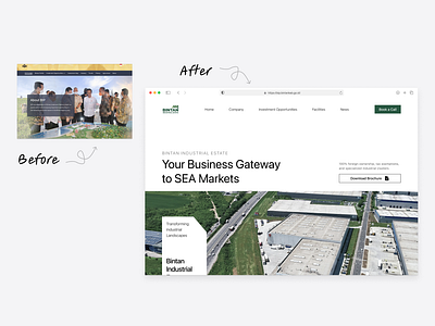 🏭 Bintan Industrial Estate - Hero Redesign landing ui web design