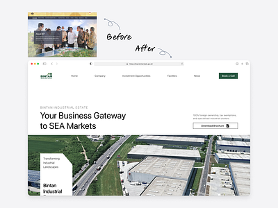 🏭 Bintan Industrial Estate - Hero Redesign landing ui web design