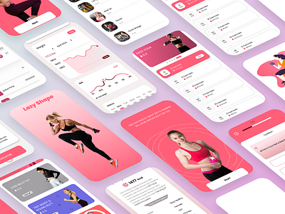 Fitness Mobile App UI application figma fitness mobileapp ui uiux ux