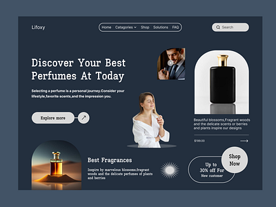 Perfume website app branding dashboard design design graphic design illustration landing page design logo ui uiux web design