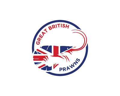 British seafood logo british aquaculture logo british seafood logo custom seafood logo fresh seafood logo great british prawns logo local seafood brand logo national pride logo design patriotic seafood branding prawn company branding prawn farm branding prawn logo design seafood business logo design seafood industry branding sustainable seafood logo union jack logo design union jack prawn logo