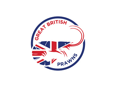 British seafood logo british aquaculture logo british seafood logo custom seafood logo fresh seafood logo great british prawns logo local seafood brand logo national pride logo design patriotic seafood branding prawn company branding prawn farm branding prawn logo design seafood business logo design seafood industry branding sustainable seafood logo union jack logo design union jack prawn logo