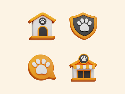 Pet 3D Icon Pack 3d 3d blender 3d design 3d icon 3d illustration design icon icon design illustration ui