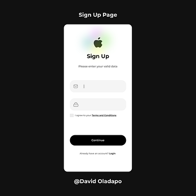 Apple Sign Up page app design product design product designer ui ux website