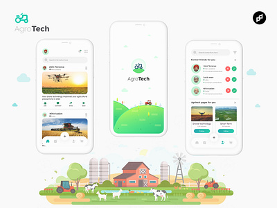 AgroTech - Farming App agriculture agrotech app app design app mockup clay mockup faming modern technique farmer app farming hypothetical mobile app ui design ui ux