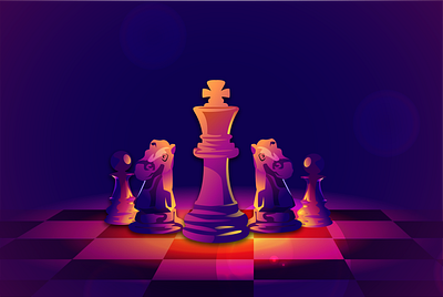 Chess illustration chess digital art flat graphic design illustration vector