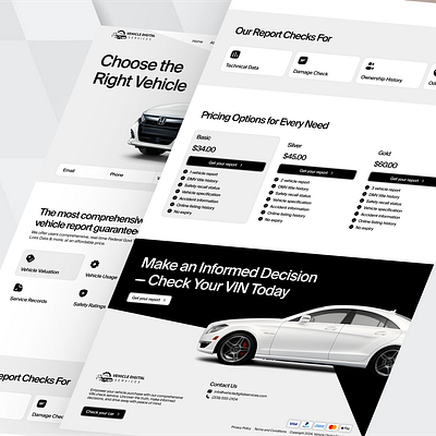 Vehicle Digital Services – Your Trusted Vehicle History Partner figma landing page mobile design responsive design ui uiux design website design