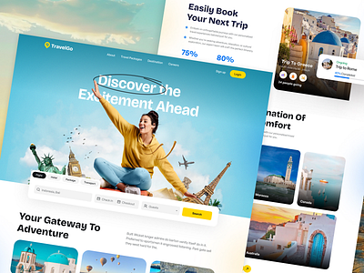 Travel Agency Website Design | TravelGo behance branding concept design figma landing page landing page ui motion graphics tour and travel website travel website travel website design trend ui ui design ux website design website ui