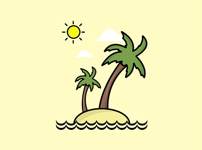 Paradise Island adobe art art board beach design flat graphic design illustration illustrator art illustrator cc palm tree summer vector