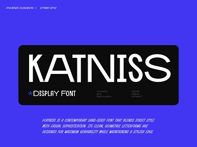 Katniss - Modern Display Font blue branding clean design display font graphic design headline minimalist modern sans serif simple street stylish typeface typography ui unique user interface website