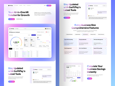 HR Management Saas Landing Page dashboard design hr tools human resources landing page management payroll performance management saas saas design saas landing page saas product saas website salary ux ux ui web web design web3 website