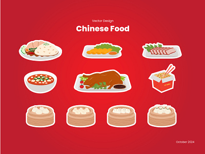 Vector Design - Chinese Food 🥡🍜🥟🥢 branding chinese chinese food design element elements emojji food graphic design icon illustration logo sticker ui vector