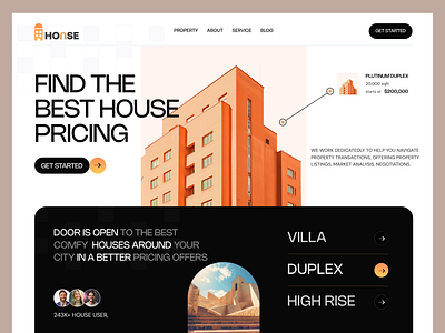 Honse. Header Exploration header home landing page property real estate real estate agency web design webdesign website