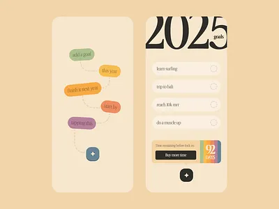 2025 goals app UI app app design design goals minimal new year notes tasks todo ui