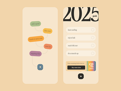 2025 goals app UI app app design design goals minimal new year notes tasks todo ui