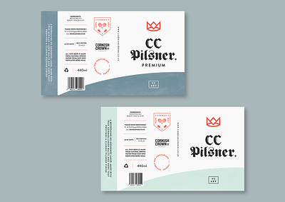 Can label design for Cornish Crown Pilsner branding color design graphic design illustration packagingdesign typography