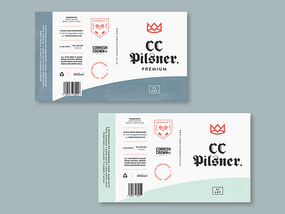 Can label design for Cornish Crown Pilsner branding color design graphic design illustration packagingdesign typography