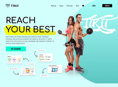 Fitness Tracker UI/UX Design app appdesign figma fitness fitness tracker fitnessapp typography ui webdesign website