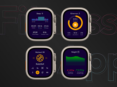 iWatch Fitness App ios iwatch prototype ui user interface ux watchos