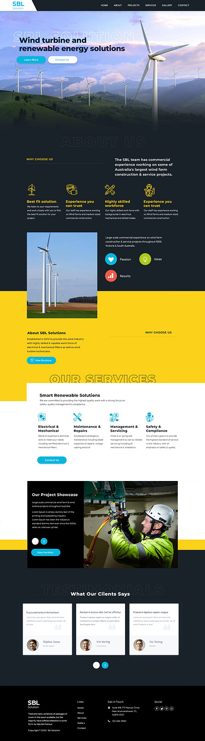 SBL Solution: Website Design For Wind Energy Provider Company design sustanable energy ui website design wind energy