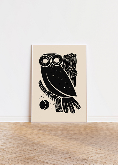 Dark Owl of Athena 2 animal art bird art bird illustration ida rezaee illustration nature art owl art owl of athena