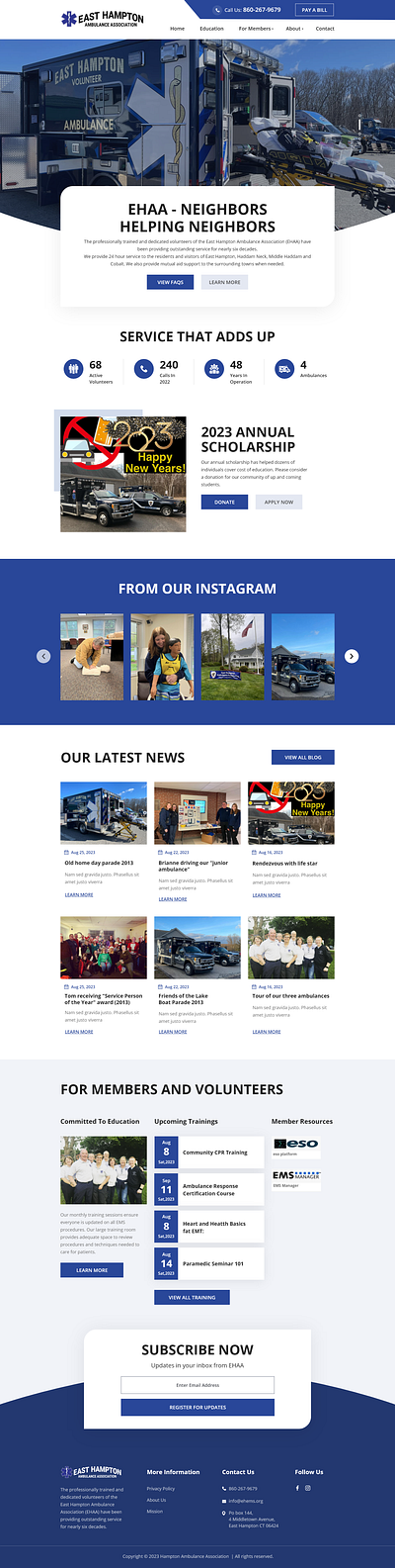 East Hampton: Ambulance Association design typography ui ux