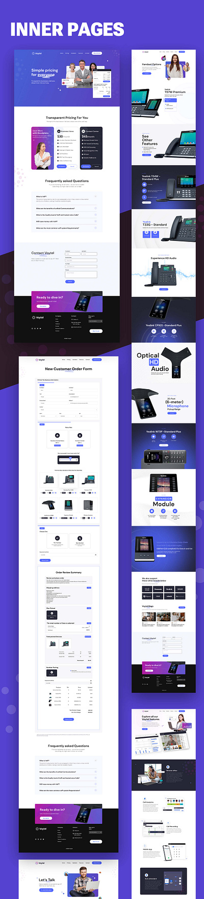 Voytel: Get a glimpse of all the inner pages design. design graphic design typography ui ux