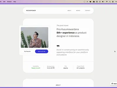 Portofolio Website with Framer animation branding framer interaction landing page personal website portofolio website ui user interface