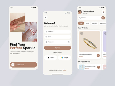 Jewelry App app design commerce fashion app fashion app design fashion e commerce app design jewellery store jewelry android app jewelry app jewelry app design jewelry app ui mobile app mobile design online jewelry shop app design oripio product design