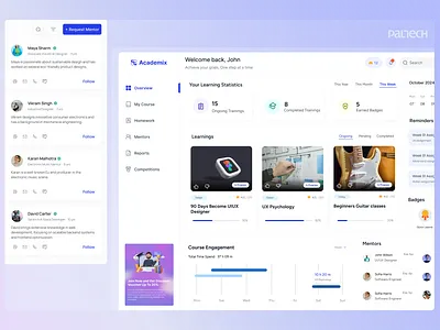 🚀Academix LMS Dashboard – Learn, Engage, & Achieve! 📊🎓 ai dashboard designs elearning learning lms online learning portal paltech portal saas training ui ux virtual learning web
