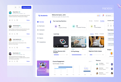 🚀Academix LMS Dashboard – Learn, Engage, & Achieve! 📊🎓 ai dashboard designs elearning learning lms online learning portal paltech portal saas training ui ux virtual learning web