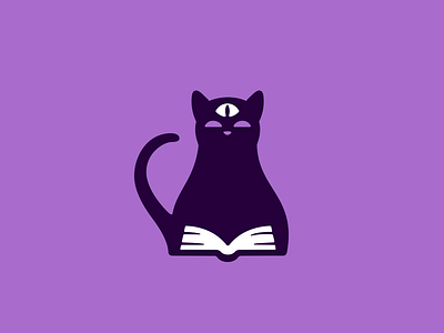 Magic Cat Logo animal book brand branding cat for sale logo magic mark nagual design third eye witch