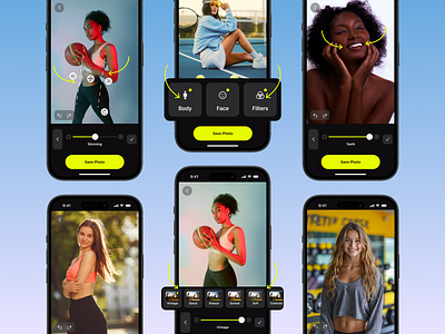 Body Editor & Filters darkmodedesign design mobileapp photoedit ui ux uxuidesign