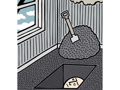 Dig more. Dig deep. cartoon comic drawing illustration