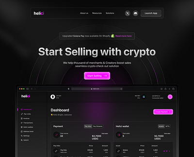 Helice - Sell more with crypto branding design graphic design illustration logo product product design typography ui uidesign