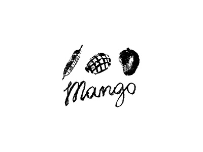 Organic Mango (hand-drawn graphics) asia branding brazil charcoal drawing export hand drawn hand written icon icons illustration logo mango mangoes organic food symbol textured effect tropical fruit vector vegan