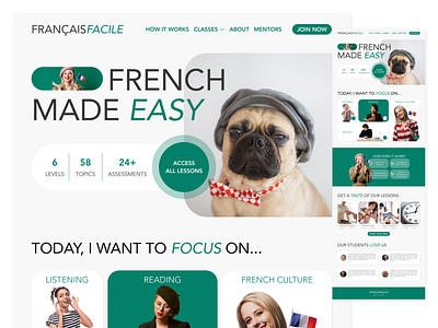 FrancaisFacile - Webflow Online Course Design ui design ux design web design webdesign webdesigner webflow webflow design website design