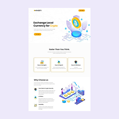 CryptoCurrency Landing Page design illustrator landing page webdesign website design wordpress