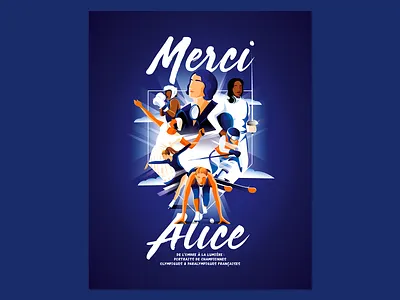 Alice Milliat Poster for a Book alice milliat athlete book boxe fencing french graphic design illustrator journalists olympic and paralympic medalists olympicgames paris2025 pioneer ski sport suzannelenglen tennis tenniswoman vector women
