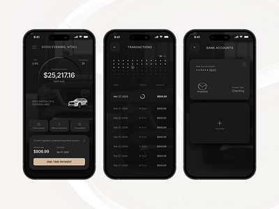 Financial Services App (Mazda) app app redesign apple buttons car challenges figma financial services graphs honda lexus mazda mobile app modern smartphone toyota ui kit users ux ui visual