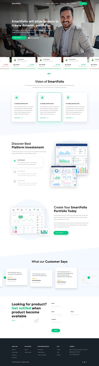 Smart Folio: Website Design For Creating Brokers Portfolio branding logo ui ux website design